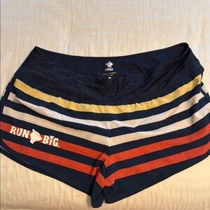 Run Big. Big island, running company Women's Striped Running Shorts - Rabbit
